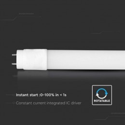 V-TAC Tubo LED T8 18W G13 120cm in Nanoplastica Incluso Starter Non Ruotabile 4000K Sku 216273