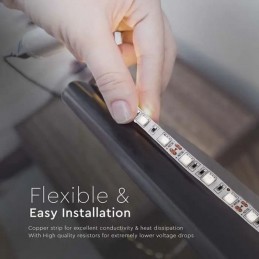 Strip LED SMD5050 11W/m 5m 60 LED/m 12V 4000K IP20 10mm sku 212143