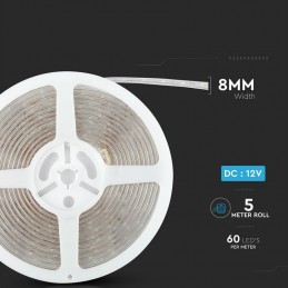 V-TAC Strip LED SMD3528 3,6W/m 5m 60 LED/m Blu 12V IP20 8mm sku2031