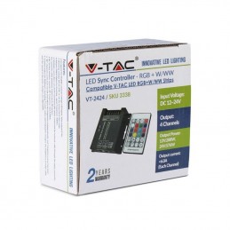 V-TAC Controller per Strip LED RGB+W Dimmerabile Porta RJ45 con Telecomando 24 Tasti sku 3338