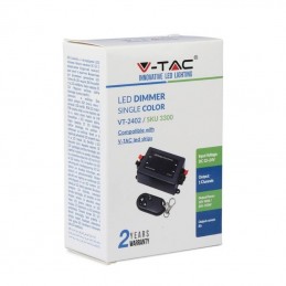 V-TAC Controller per Strip LED Dimmerabile con Telecomando 3 Tasti (Max 96W) sku 3300