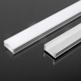 V-TAC Profilo Lineare per Strip LED con larghezza fino a 15.7mm in Alluminio Silver Copertura Opaca 2000x17.6x6.9mm  sku 10321