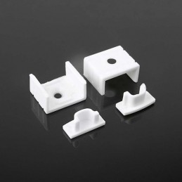 V-TAC Profilo Lineare per Strip LED con larghezza fino a 15.7mm in Alluminio Silver Copertura Opaca 2000x17.6x6.9mm  sku 10321