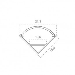 V-TAC Profilo Angolare per Strip LED fino a 10.5mm, Alluminio Silver con Copertura Opaca 2000x15.8x15.8mm sku 3353
