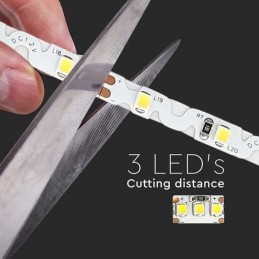 V-TAC Strip LED SMD2835 18W/m 5m 238 LED/m 135LM/W 24V 3000K IP20 10mm sku 212599
