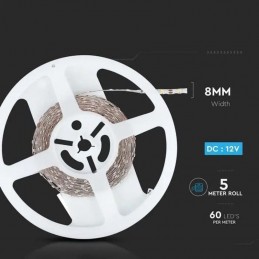 V-TAC Strip LED SMD2835 18W/m 5m 238 LED/m 135LM/W 24V 3000K IP20 10mm sku 212599