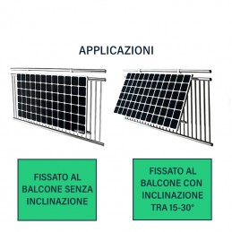 KIT Di Montaggio Da Balcone Per Pannello Solare Fotovoltaico Inclinazione Regolabile