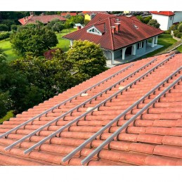 V-TAC Profilo in Alluminio per Fissaggio Pannelli Solari Fotovoltaici Lunghezza 2m (4 Pezzi)