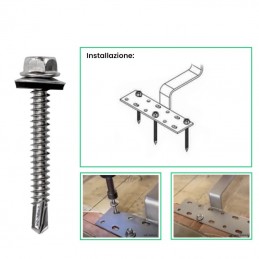V-TAC Viti M6 Lunghezza 50mm con Guarnizione per Fissaggio Pannelli Solari Fotovoltaici (Confezione 30 Pezzi) sku 11393