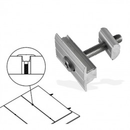 V-TAC 8*Morsetto centrale in alluminio per fissaggio pannelli fotovoltaici VT-450 VT-545 sku 11389