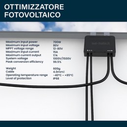 V-TAC Ottimizzatore di Potenza Deye Smart per Pannelli Solari Fotovoltaici fino a 700W 80V 15A