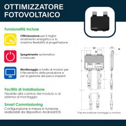 Tigo Ottimizzatore di Potenza Smart per Pannelli Solari Fotovoltaici fino a 700W 80V 15A Sku TG-TS4