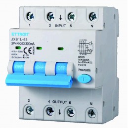 Magnetotermico Differenziale Classe A 3P+N 63AH 300mA 380V 6KA JX266368