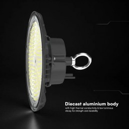 V-TAC Campana Industriale LED 100W 160LM/W UFO Nera 6500K IP65 15500Lm Sku 24074
