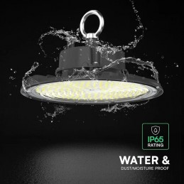 V-TAC Campana Industriale Led 100W 160LM/W UFO Nera 6500K IP65 15500 Lm Sku 24075