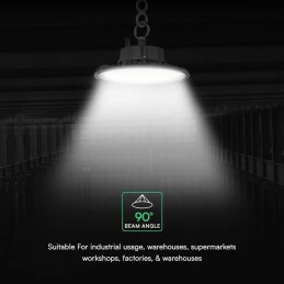 V-TAC Campana Industriale LED 200W 160LM/W UFO Nera 6500K IP65 31000 Lm Sku 24078