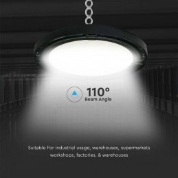 V-TAC Campana LED SMD Industriale 200W 120LM/W UFO Colore Nero 110° 6500K IP65 sku 7813