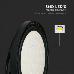 V-TAC Campana LED SMD Industriale 200W 120LM/W UFO Colore Nero 110° 6500K IP65 sku 7813