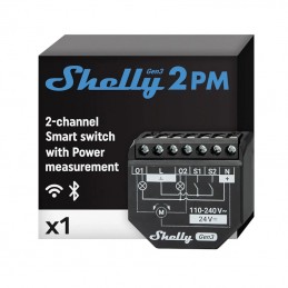 Shelly 2PM Gen3 Relè WiFi 2CH Con Misurazione Consumi INS502