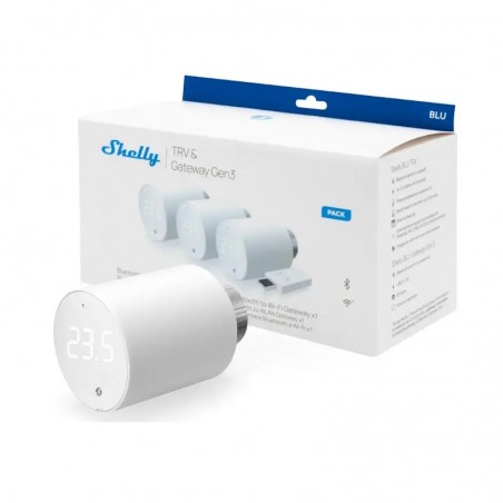 Shelly Blu TRV 3-Pack 3 X Blu TRV + 1 X Blu Gateway Gen3 INS758