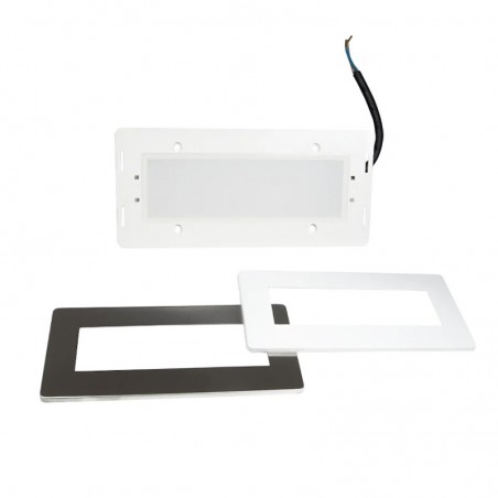Segnapasso Per Cassetta 506 Ad Incasso Con Placche Intercambiabili Bianca e Nichel IP65 CCT 5W 650Lm 18,1X4,6X8,1Cm Coverage-50