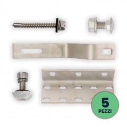 V-TAC Ganci Regolabili per Fissaggio Pannelli Solari su Tetto in Cemento 5 Pezzi Sku 11746