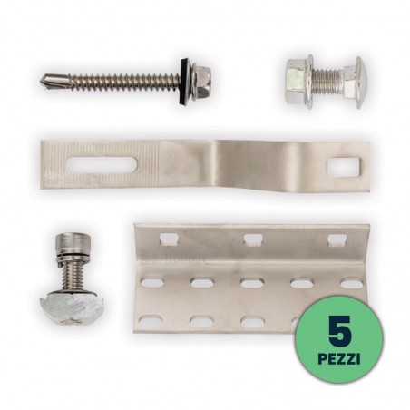 V-TAC Ganci Regolabili per Fissaggio Pannelli Solari su Tetto in Cemento 5 Pezzi Sku 11746