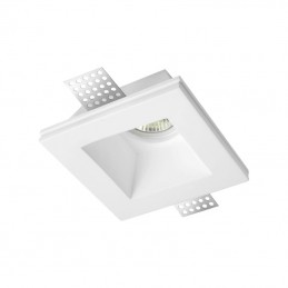 Portafaretto Faretto Quadrato in Gesso 12cm x 12cm Profondità 5,6 cm