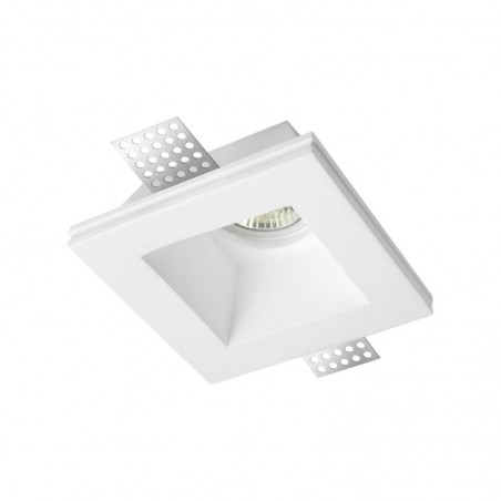 Portafaretto Faretto Quadrato in Gesso 12cm x 12cm Profondità 5,6 cm