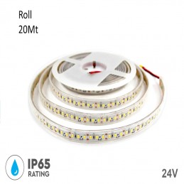 Strip Led Adesiva IP65 24V 4000K Luce Natura 11W Al Mt 107 Lm 120 Leds/M 20Mt