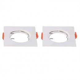 V-TAC Portafaretto Led da Incasso Quadrato GU10 Colore Bianco (Box 2 Pezzi)