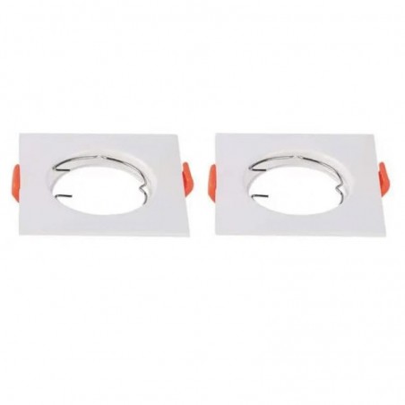V-TAC Portafaretto Led da Incasso Quadrato GU10 Colore Bianco (Box 2 Pezzi)