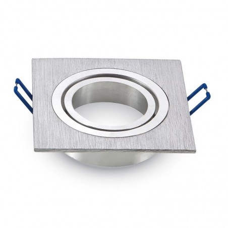 V-TAC Portafaretto LED da Incasso Quadrato GU10 e GU5.3 (MR16) in Alluminio Spazzolato Orientabile