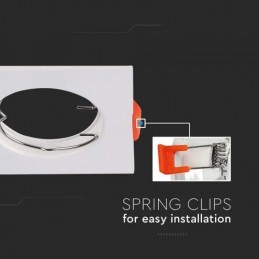 V-TAC Portafaretto Led da Incasso Quadrato GU10 Colore Bianco (Box 2 Pezzi)