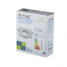 V-TAC Portafaretto LED da Incasso Quadrato GU10 e GU5.3 (MR16) in Alluminio Spazzolato Orientabile