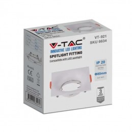 Portafaretto Led Da Incasso Quadrato GU10 Colore Bianco