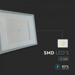 V-TAC Faro Led SMD 200W Slim E-Series con Driver Integrato Natura 4000K IP65 SKU 23975