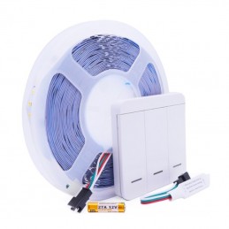 Strisce Led 24V Luce Natura 4000k A Cascata Con Giochi Di Luce Ad Inseguimento Con Centralina 5Mt W2835-24-120-N