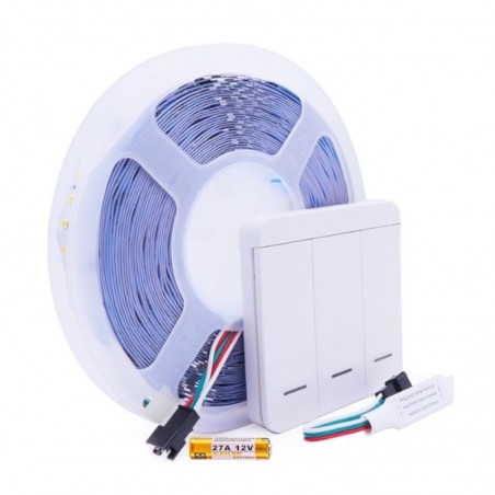 Strisce Led 24V Luce Natura 4000k A Cascata Con Giochi Di Luce Ad Inseguimento Con Centralina 5Mt W2835-24-120-N