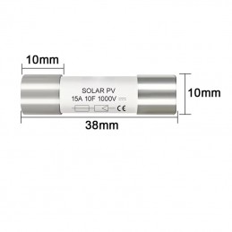 Fusibile Solare 15A 1000v DC 38X10.3X10MM Per Fotovoltaico