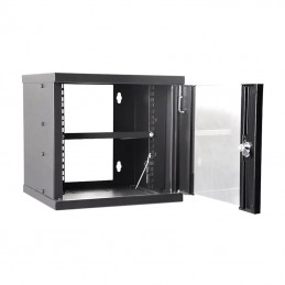 Armadio Rack 10" a Parete Fino a 6U  Con Canaline Passacavi e Mensola Inclusa Profondità 300 mm RACK-6U-10INCH 312 (I) x 325 (L
