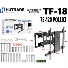 TF-18 Staffa Tv Snodabile 75-120 Pollici Doppio Snodo