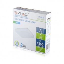 Plafoniera LED SMD 15W V-Tac 1391 quadrata IP44
