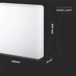 V-TAC PRO Plafoniera LED Chip Samsung Quadrata 25W 120LM/W Colore Bianco 6400K IP44