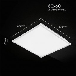 V-TAC Pannello LED 40W 120LM/W da Incasso Driver Esterno 600x600mm Bianco 4000K sKU 24143
