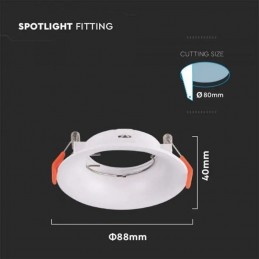 V-TAC Portafaretto Led da Incasso Rotondo GU10 Colore Bianco