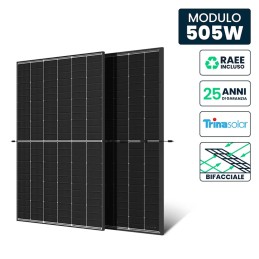 V-TAC Pannello Solare 505W Trina i-TOPCon Bifacciale Full Black 1961x1134x30mm