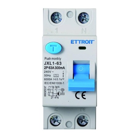 Interruttore Differenziale Puro 2P 63A 300mA 220V-6KA Classe A