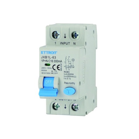 Magnetotermico Differenziale 1P+N 16A 300mA 220V -6KA Classe A