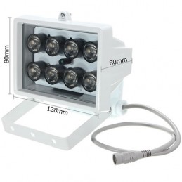 Illuminatore luce infrarossa per telecamera di sicurezza IR 8 LED 12V lampada visione notturna